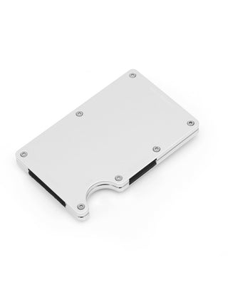 Industrial design slim wallet with precision screw details