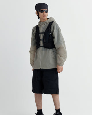 summer techwear layering scarf