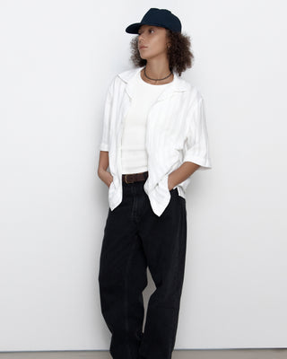 lightweight five panel cap for wide pants styling