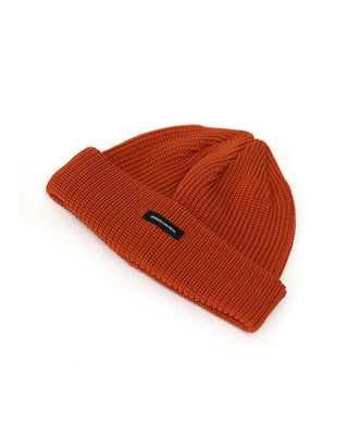 Model wearing the Short Fisherman Trawler Beanie