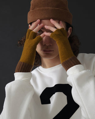 Elegant winter gloves with a knitted design