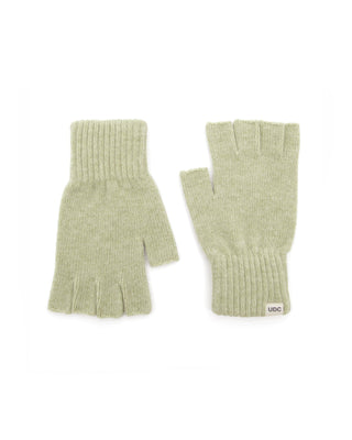 Fingerless gloves styled with winter accessories