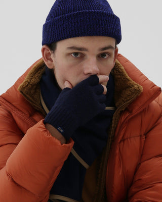 Elegant winter gloves with a knitted design