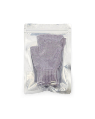 Stylish fingerless gloves in a casual outdoor setting