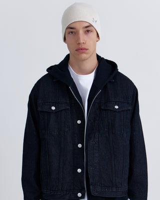 soft cuffless knit hat for layering