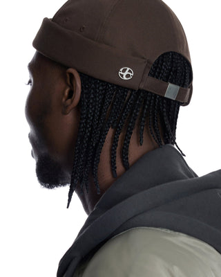 Soft brimless cap for sensitive skin.