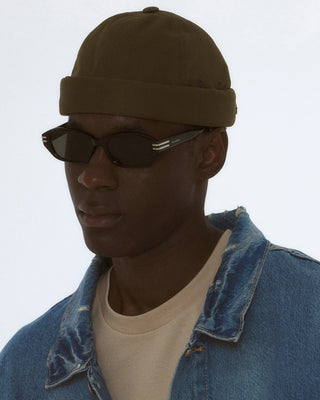 Comfortable watch cap for cold weather.