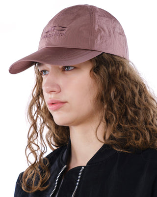 Durable nylon cap suitable for various weather conditions.