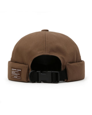 unisex no brim cotton cap with strap
