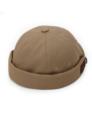 low-profile twill cotton brimless hat