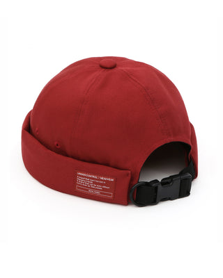 low-profile twill cotton brimless hat