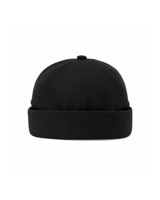 Adjustable brimless cap on a mountain peak