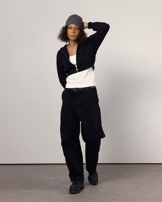 Beanie paired with a scarf and gloves