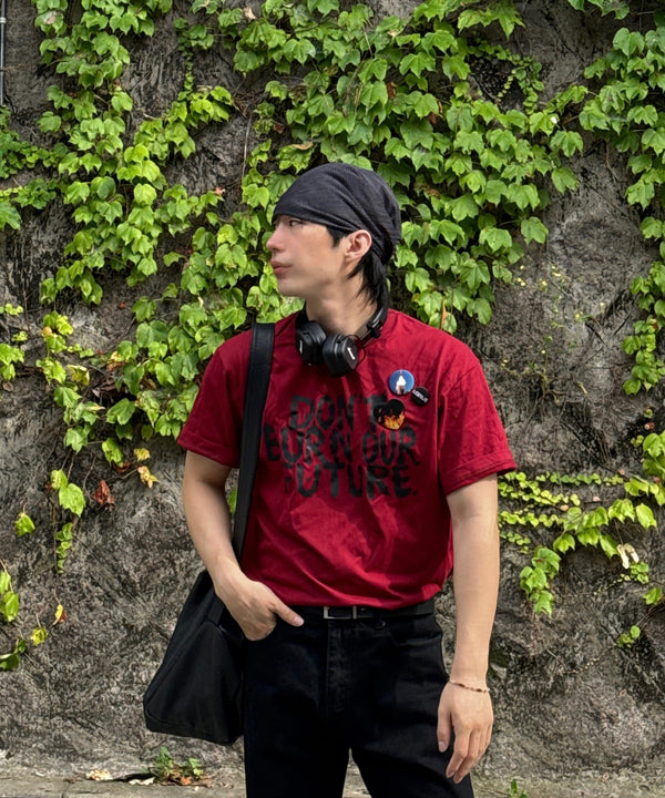 @김쿠키아빠 wearing URH BREEZE Mush Scarf