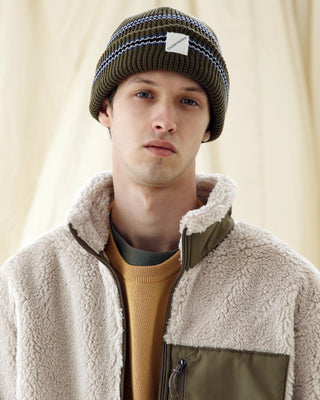 model-wearing-undercontrol-brand-horizontal-stripe-beanie-photo