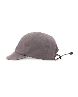 Short visor ball cap with brand logo