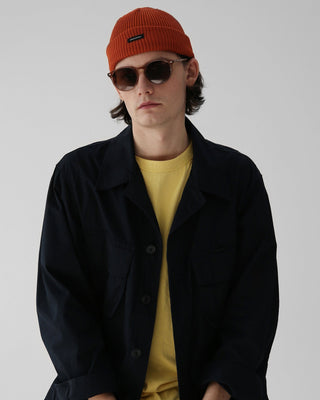 Back view of the beanie highlighting fit and design