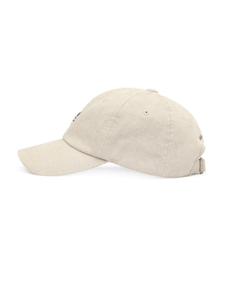 Close-up of soft top design on a baseball cap