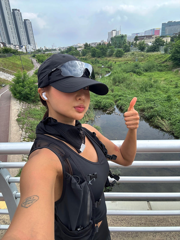 @its.eunse wearing URH OPT Washed Cap
